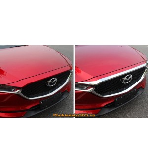 Ốp mặt nắp Capo Màu bạc và Màu cacbon Mazda CX5 - 2018